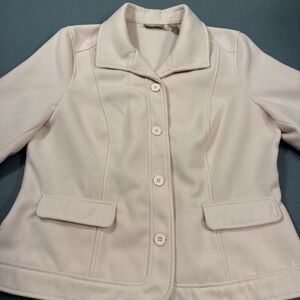 JACKET COAT Women MED PINK Button Up   Classic Lightweight FLAP POCKETS CHICO 2